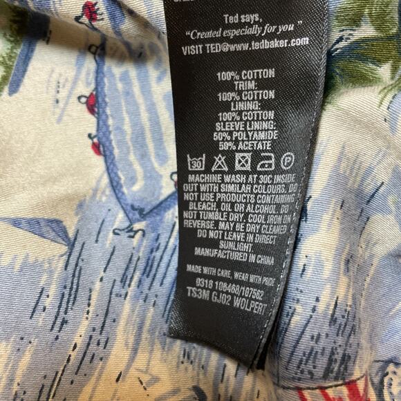 Ted Baker Jacket Full Zip Lightweight Blue Cotton Blend Size Unknown - Picture 8 of 11